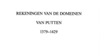 Financial accounts of Putten’s domains and properties 1379-1429