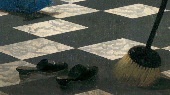 detail uit een schilderij van Johannes Vermeer
